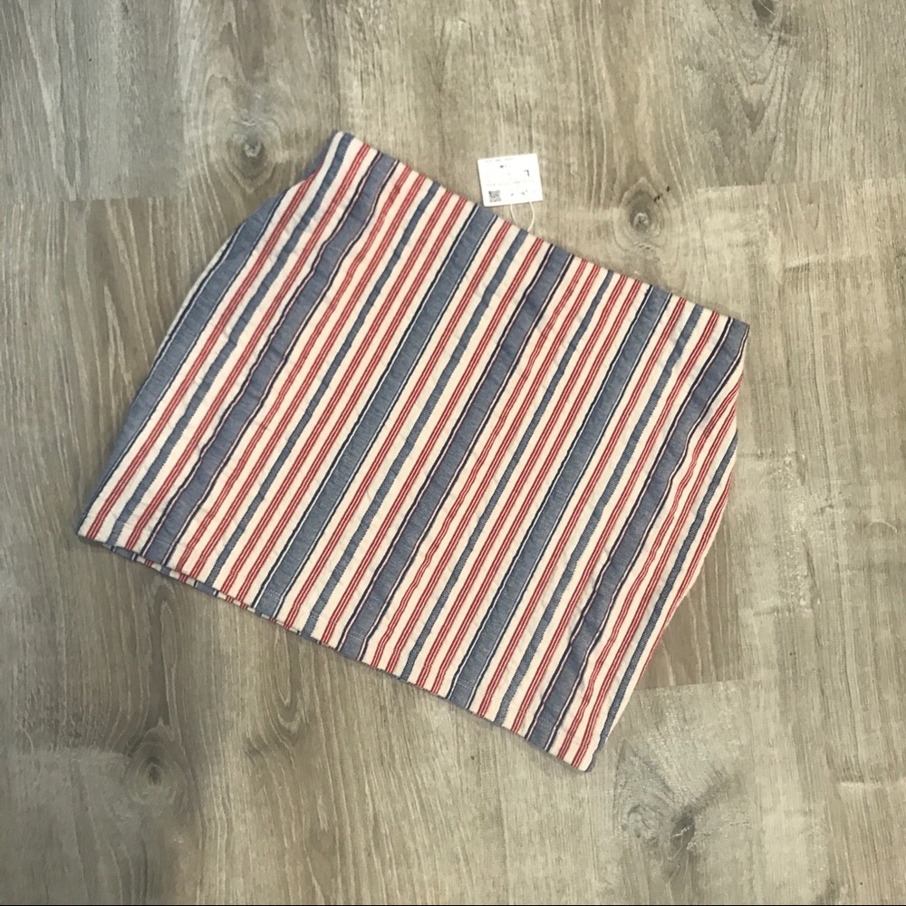 Flag color Mini stripe skirt NWT